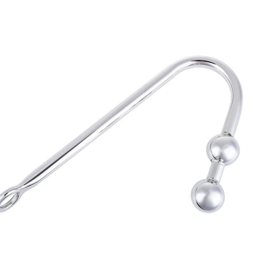 Anal Hooks Pleasurable Two Steel Stainless 4417 Balls Anal Hook 0306
